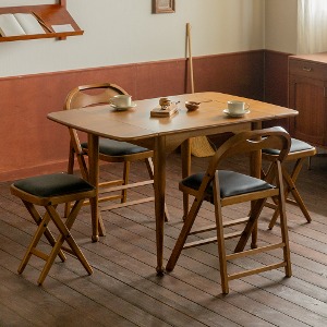 소피아 원목 접이식 확장형 테이블 식탁세트 (의자형)